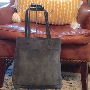 Madewell Corduroy Leather Medium Transport Tote